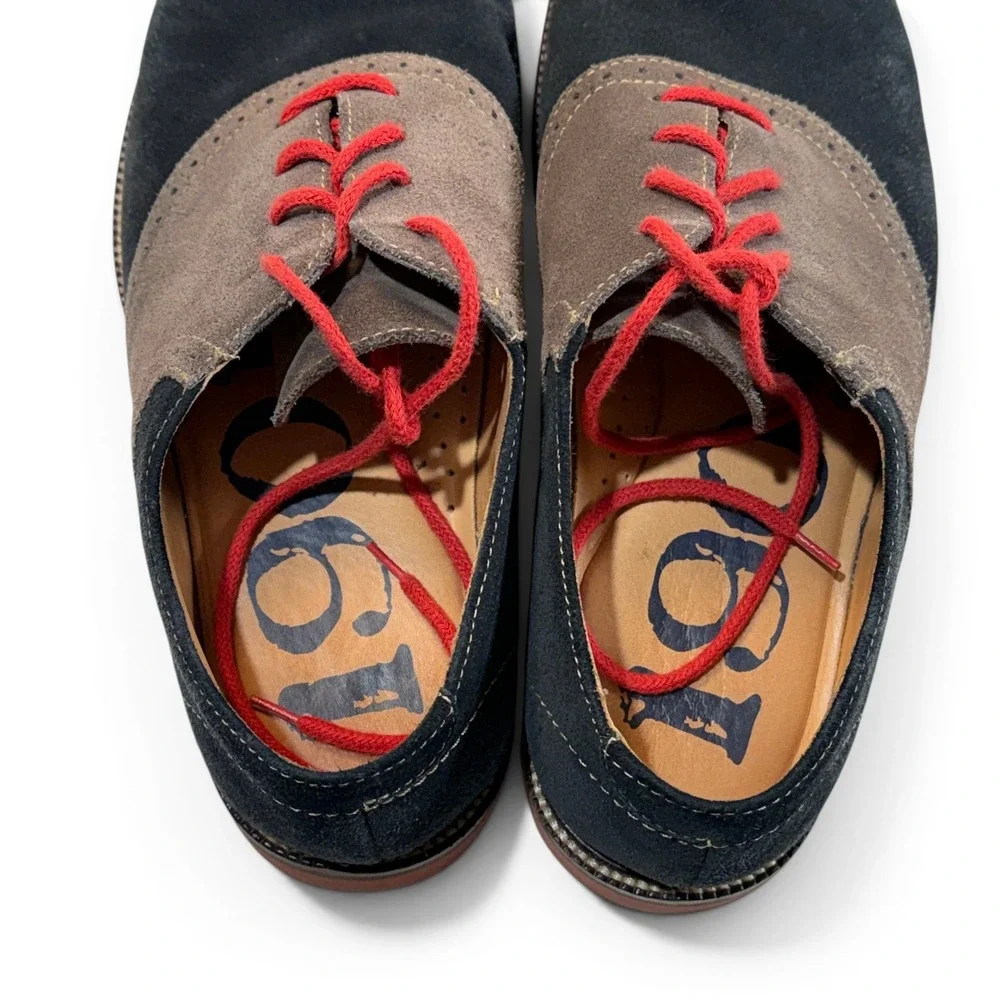 1901 Saddle Up Navy Grey Suede Oxford Shoes M23109 Mens 9.5 M